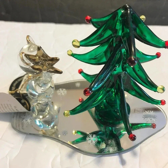 Vintage Hand-Sculpture Glass Christmas tree decorative  22Kt Gold made in 2000 - Picture 6 of 7